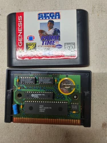 Prime Time NFL Starring Deion Sanders NEW BATTERY! TESTED!(Sega Genesis, 1995)