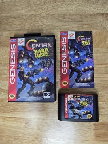 Contra Hard Corps Sega Genesis CIB Complete Minty EX Condition Manual Game