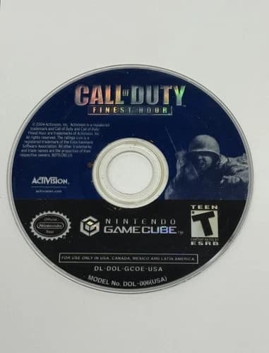 Call of Duty Finest Hour Nintendo GameCube Pristine Disc Only Authentic Tested