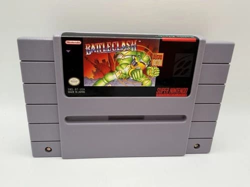 Nintendo SNES Battle Clash Game Cartridge Cleaned & Tested