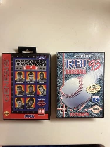 sega genesis games. Greatest Heavyweights, RBI Baseball 93