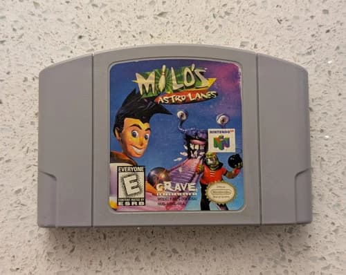 Milo's Astro Lanes Bowling - Nintendo N64 Game Cartridge US AUTHENTIC WORKS