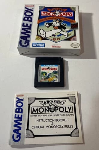 Monopoly Nintendo Game Boy Gameboy RARE- Box/ Manual/ Cart- Authentic