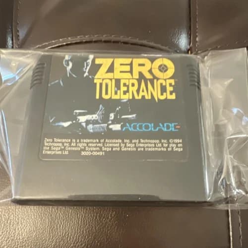 Zero Tolerance Accolade Sega Genesis Accolade Sega Genesis 1994 Game Cartridge