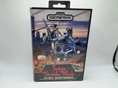 Super Thunder Blade Sega Genesis, 1989 Complete In Box Cib Manual. Tested