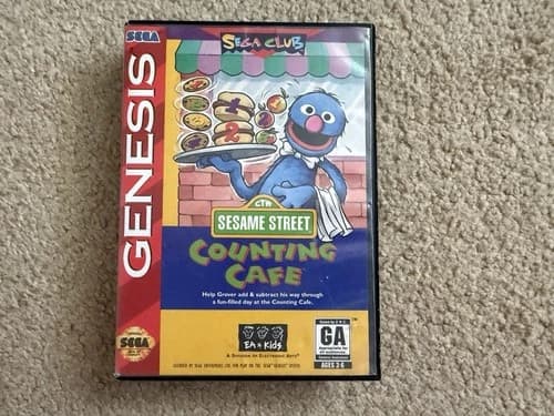 Sesame Street: Counting Cafe (Sega Genesis, 1994) Complete “Tested”