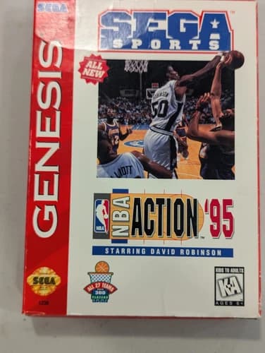 NBA Action '95 Starring David Robinson (Sega Genesis, 1995) Complete CIB Tested