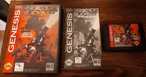 Red Zone COMPLETE CIB Sega Genesis 1994 Time Warner Interactive RARE
