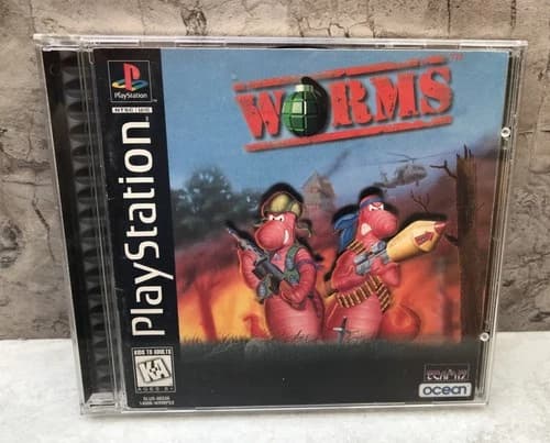 Worms Playstation 1 PS1 Complete Black Label Original