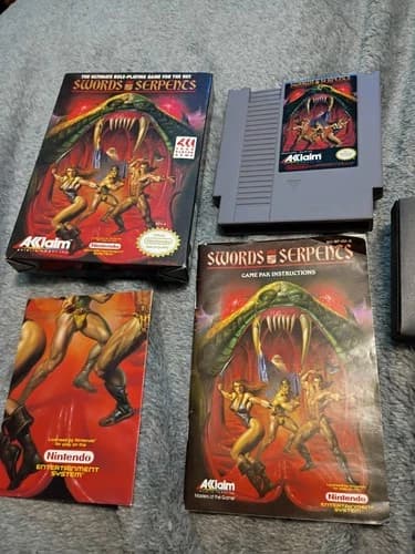 Swords and Serpents (4-Player Game) ☆☆ Complete (Nintendo) NES game CIB