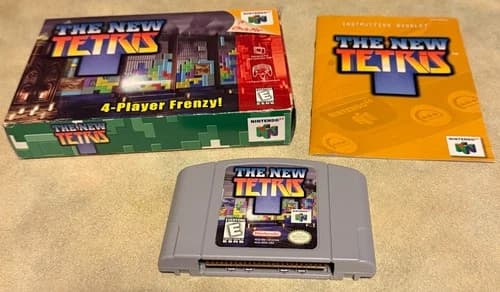 1999 Nintendo 64 N64 The New Tetris Complete in Box CIB Authentic and Tested