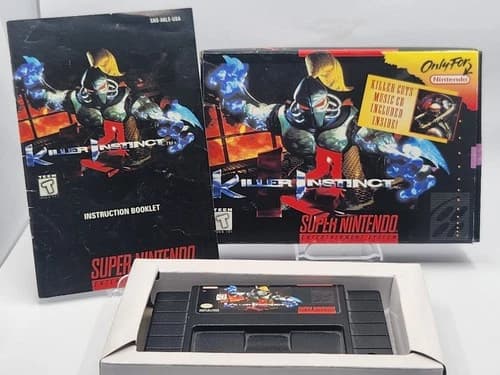 Killer Instinct (Super Nintendo, SNES, 1995) Complete w/ Manual - TESTED