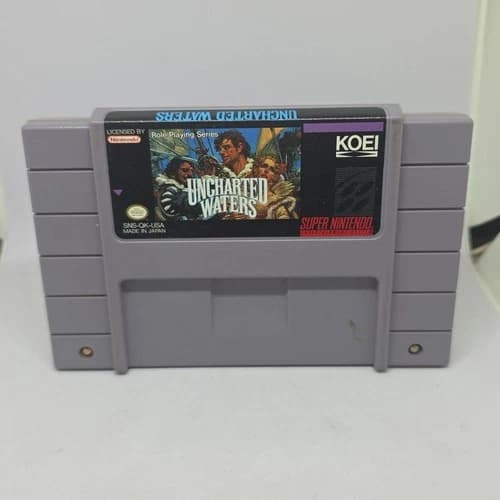 SNES Uncharted Waters Original Authentic Cartridge 1993