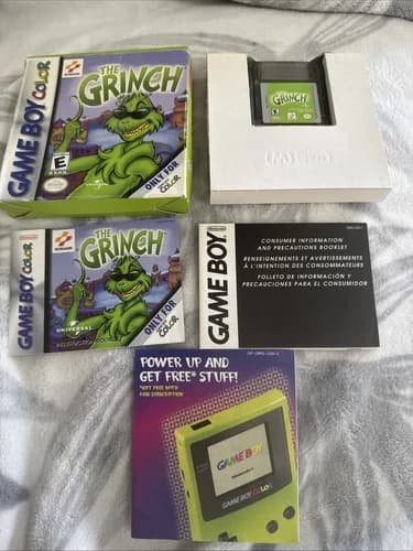The Grinch Nintendo Gameboy Color GBC, complete CIB, box, manual, tested works