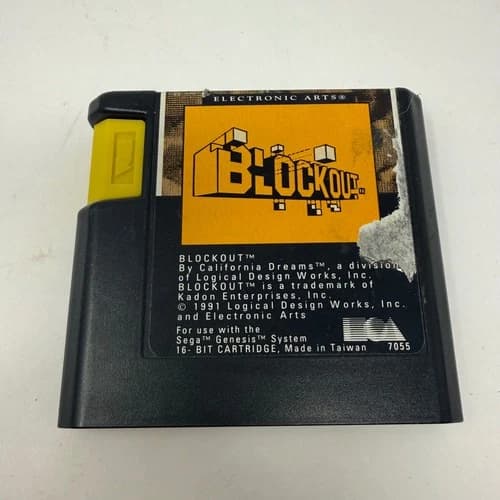 Blockout Sega Genesis 16 Bit Cartridge Video Game Electronic Arts 1991