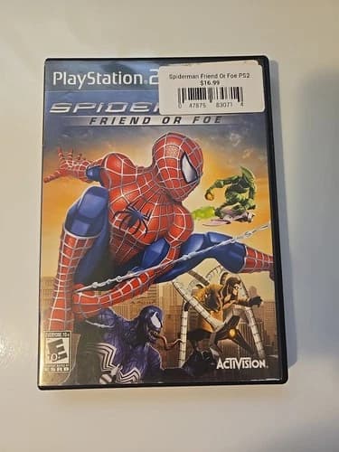 Play Station 2 Spider Man Friend or Foe Complete CIB PS 2 Superheroes