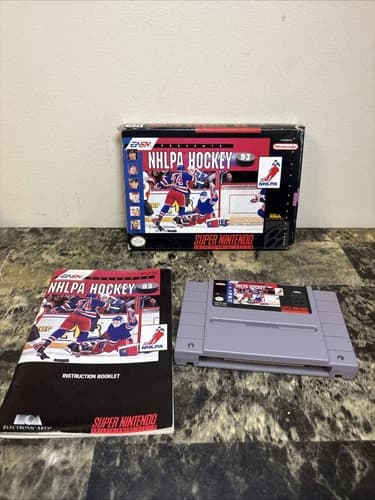 NHLPA Hockey 93 (Super Nintendo Entertainment System, 1992) Complete, CIB SNES