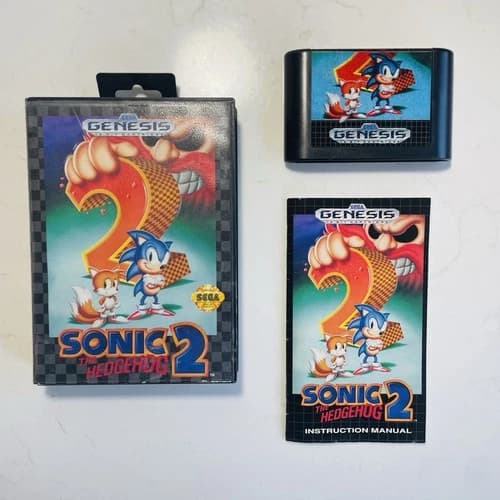 Sonic the Hedgehog 2 (SEGA Genesis, 1992) CIB Complete W/ Manual