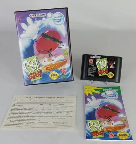 Cool Spot (Sega Genesis, 1993) CIB Complete in Box Tested Video
