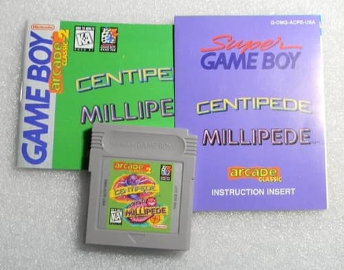 Nintendo Game Boy Centipede Millipede Game Cartridge 1995 Arcade Classic 2 WORKS