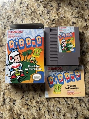 Dig Dug II: Trouble in Paradise Nintendo Entertainment System NES CIB Minty