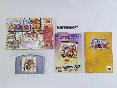 Paper Mario Nintendo 64 N64 • Complete in Box, 100% CIB Insturction Book Inserts