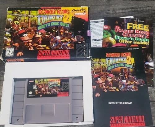 Donkey Kong Country 2 Diddy's Kong Quest (Super Nintendo 1995) SNES CIB Complete