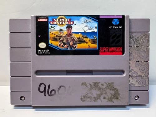 Super Conflict (Super Nintendo SNES, 1993) Authentic. Working. Ex-Rental