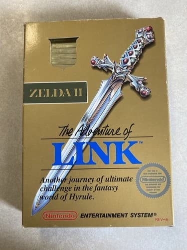 Zelda II: The Adventure of Link Gold NES Nintendo 1988 CIB