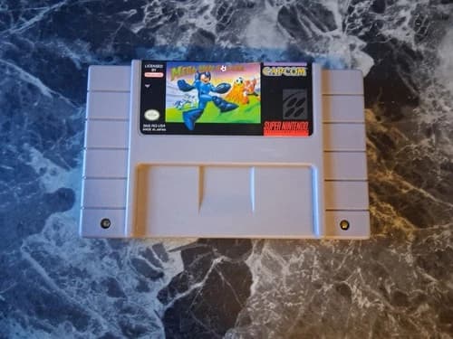 Mega Man Soccer SNES Authentic Tested Contacts Cleaned