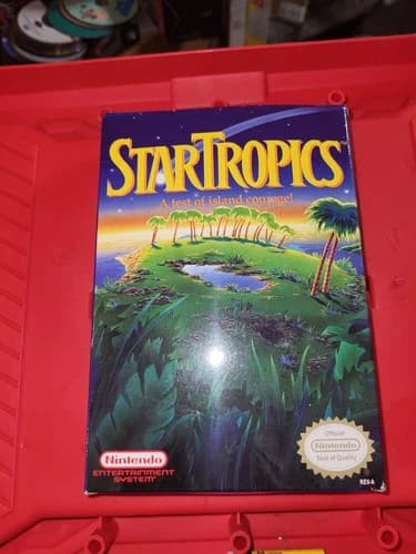 1990 Star Tropics Nintendo Entertainment System NES Complete In Box CIB W Letter