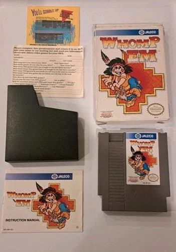 Whomp 'Em Nintendo Entertainment System NES 1991 Complete CIB Box Book Game 100%