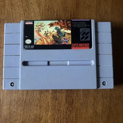 Nintendo SNES Wanderers From Ys III Authentic *Tested*
