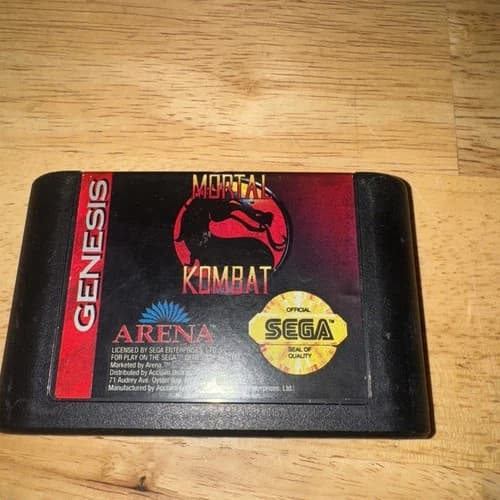 Mortal Kombat (Sega Genesis, 1993) Game Cartridge. VG Cond. Rare. Arena. NR