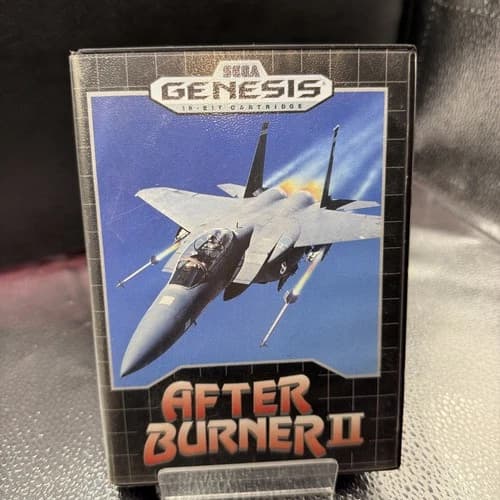 After Burner II 2 (Sega Genesis, 1990) Complete Manual Case Cartridge