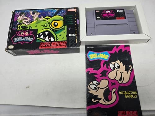 Joe & Mac (Super Nintendo Entertainment System, 1992) Complete SNES Tested