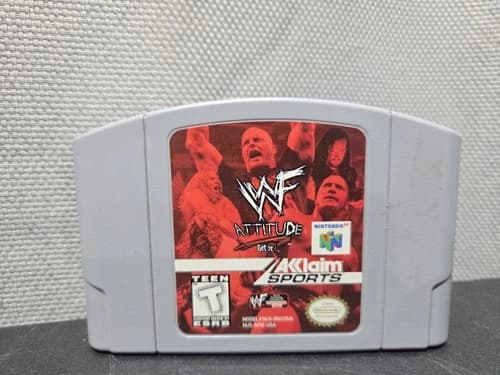 WWF Attitude (Nintendo 64 N64, 1999) Authentic Tested Working Cartridge Only