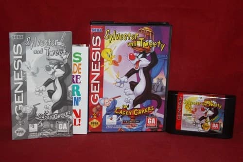 Sylvester and Tweety in Cagey Capers (Sega Genesis, 1993) Game, CIB Complete