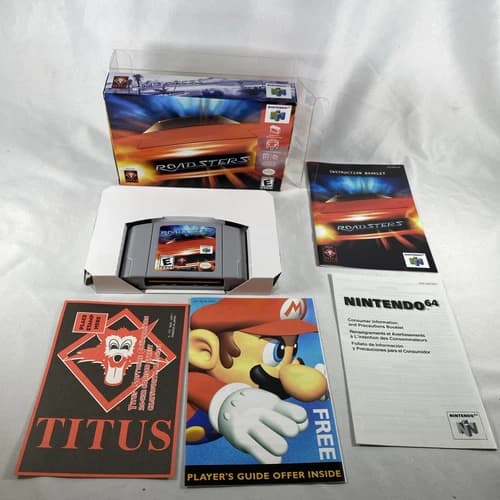 Roadsters Nintendo 64 N64 N64 Complete in Box CIB Box Manual Inserts Excellent