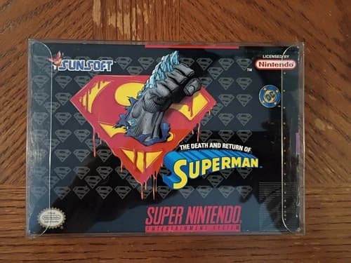 SNES Death And Return Of Superman Complete With Box And Protector