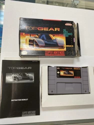 Top Gear (Super Nintendo SNES, 1992) W/Original Box and Manual CIB GREAT!!!