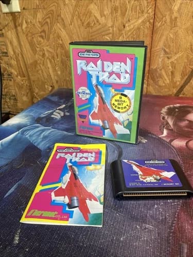 Raiden Trad (Sega Genesis, 1991) CIB w/Manual Authentic Tested Working