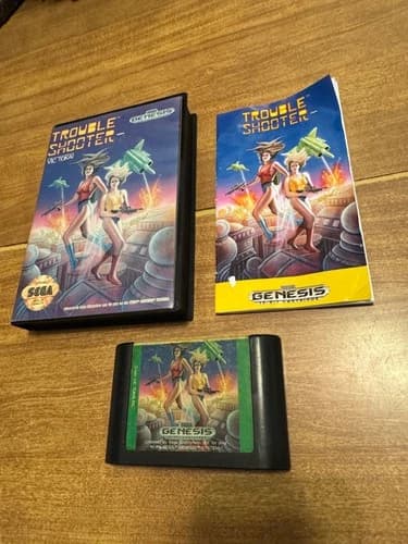 Trouble Shooter (Sega Genesis) RARE authentic HTF CIB complete video game TS