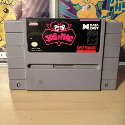 Joe and Mac SNES Super Nintendo Game Cartridge