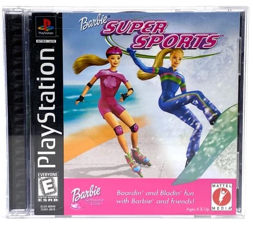 Barbie Super Sports (Sony PlayStation 1, 2000) Complete with Manual