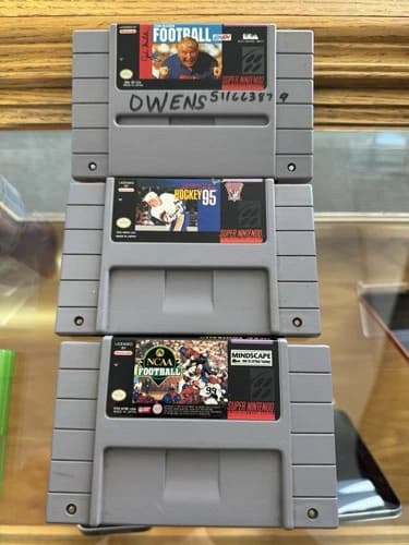 John Madden Football Brett hull Hockey NCAA Football (SNES Super Nintendo) WORK