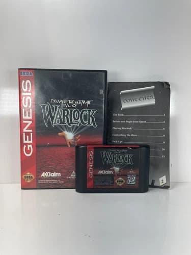 Warlock Sega Genesis 1994 Complete In Box Beware the Ultimate Evil Video Game