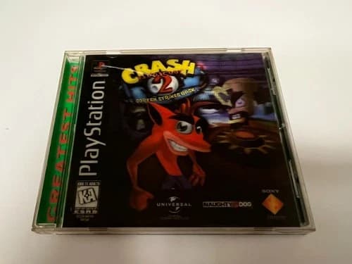 Crash Bandicoot 2 Cortex Strikes Back for PlayStation 1 (PS1) w/ Holo Cover