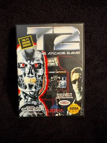 T2: The Arcade Game (Sega Genesis, 1992) - Complete in Box (CIB) - TESTED