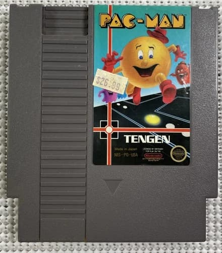 Pac-Man Nintendo Entertainment System NES Gray Cartridge Tengen
